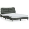 Cama Matrimonial | Cama Para Adultos | Estructura De Cama Con Cabecero De Tela Gris Oscuro 140x190 Cm Cfw555097