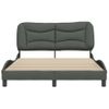 Cama Matrimonial | Cama Para Adultos | Estructura De Cama Con Cabecero De Tela Gris Oscuro 140x190 Cm Cfw555097