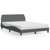 Cama Matrimonial | Cama Para Adultos | Estructura De Cama Con Cabecero De Tela Gris Oscuro 140x190 Cm Cfw654583