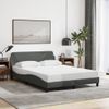 Cama Matrimonial | Cama Para Adultos | Estructura De Cama Con Cabecero De Tela Gris Oscuro 140x190 Cm Cfw654583