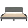 Cama Matrimonial | Cama Para Adultos | Estructura De Cama Con Cabecero De Tela Gris Oscuro 140x190 Cm Cfw654583