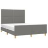 Cama Matrimonial | Cama Para Adultos | Estructura De Cama Con Cabecero De Tela Gris Oscuro 140x200 Cm Cfw374050