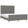 Cama Matrimonial | Cama Para Adultos | Estructura De Cama Con Cabecero De Tela Gris Oscuro 140x200 Cm Cfw523902