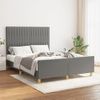 Cama Matrimonial | Cama Para Adultos | Estructura De Cama Con Cabecero De Tela Gris Oscuro 140x200 Cm Cfw553971