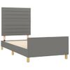 Cama Individual | Cama Para Adultos | Estructura De Cama Con Cabecero De Tela Gris Oscuro 80x200 Cm Cfw115926