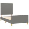 Cama Individual | Cama Para Adultos | Estructura De Cama Con Cabecero De Tela Gris Oscuro 80x200 Cm Cfw145822