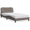 Cama Para Adulto | Cama Individual | Estructura De Cama Con Cabecero De Tela Gris Taupe 100x200 Cm Cfw285365