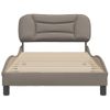 Cama Para Adulto | Cama Individual | Estructura De Cama Con Cabecero De Tela Gris Taupe 100x200 Cm Cfw285365