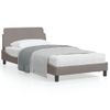 Cama Para Adulto | Cama Individual | Estructura De Cama Con Cabecero De Tela Gris Taupe 100x200 Cm Cfw489026