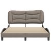 Cama Matrimonial | Cama Para Adultos | Estructura De Cama Con Cabecero De Tela Gris Taupe 140x190 Cm Cfw707226