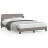 Cama Matrimonial | Cama Para Adultos | Estructura De Cama Con Cabecero De Tela Gris Taupe 140x190 Cm Cfw174183