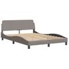 Cama Matrimonial | Cama Para Adultos | Estructura De Cama Con Cabecero De Tela Gris Taupe 140x190 Cm Cfw174183