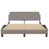 Cama Matrimonial | Cama Para Adultos | Estructura De Cama Con Cabecero De Tela Gris Taupe 140x190 Cm Cfw174183