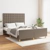 Cama Matrimonial | Cama Para Adultos | Estructura De Cama Con Cabecero De Tela Gris Taupe 140x200 Cm Cfw77915