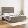 Cama Matrimonial | Cama Para Adultos | Estructura De Cama Con Cabecero De Tela Gris Taupe 140x200 Cm Cfw653284