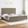 Cama Matrimonial | Cama Para Adultos | Estructura De Cama Con Cabecero De Tela Gris Taupe 180x200 Cm Cfw965883