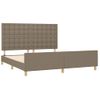 Cama Matrimonial | Cama Para Adultos | Estructura De Cama Con Cabecero De Tela Gris Taupe 180x200 Cm Cfw965883