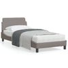 Cama Para Adulto | Cama Individual | Estructura De Cama Con Cabecero De Tela Gris Taupe 90x190 Cm Cfw250535