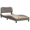 Cama Para Adulto | Cama Individual | Estructura De Cama Con Cabecero De Tela Gris Taupe 90x190 Cm Cfw188358