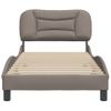 Cama Para Adulto | Cama Individual | Estructura De Cama Con Cabecero De Tela Gris Taupe 90x190 Cm Cfw188358