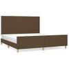 Cama Matrimonial | Cama Para Adultos | Estructura De Cama Con Cabecero De Tela Marrón 180x200 Cm Cfw58397