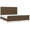 Cama Matrimonial | Cama Para Adultos | Estructura De Cama Con Cabecero De Tela Marrón 180x200 Cm Cfw970134