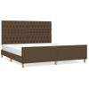 Cama Matrimonial | Cama Para Adultos | Estructura De Cama Con Cabecero De Tela Marrón 180x200 Cm Cfw51654