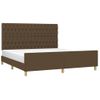 Cama Matrimonial | Cama Para Adultos | Estructura De Cama Con Cabecero De Tela Marrón 180x200 Cm Cfw51654