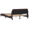 Cama Matrimonial | Cama Para Adultos | Estructura De Cama Con Cabecero De Tela Marrón Oscuro 120x200cm Cfw737014