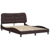 Cama Matrimonial | Cama Para Adultos | Estructura De Cama Con Cabecero De Tela Marrón Oscuro 120x200cm Cfw358372