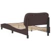 Cama Para Adulto | Cama Individual | Estructura De Cama Con Cabecero De Tela Marrón Oscuro 90x190 Cm Cfw799316