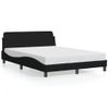 Cama Matrimonial | Cama Para Adultos | Estructura De Cama Con Cabecero De Tela Negro 120x200 Cm Cfw807213