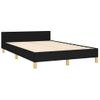 Cama Matrimonial | Cama Para Adultos | Estructura De Cama Con Cabecero De Tela Negro 120x200 Cm Cfw284628