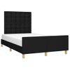 Cama Matrimonial | Cama Para Adultos | Estructura De Cama Con Cabecero De Tela Negro 120x200 Cm Cfw334391