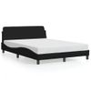 Cama Matrimonial | Cama Para Adultos | Estructura De Cama Con Cabecero De Tela Negro 140x190 Cm Cfw392316