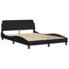 Cama Matrimonial | Cama Para Adultos | Estructura De Cama Con Cabecero De Tela Negro 140x190 Cm Cfw392316