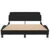 Cama Matrimonial | Cama Para Adultos | Estructura De Cama Con Cabecero De Tela Negro 140x190 Cm Cfw392316