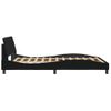 Cama Matrimonial | Cama Para Adultos | Estructura De Cama Con Cabecero De Tela Negro 140x190 Cm Cfw392316