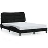 Cama Matrimonial | Cama Para Adultos | Estructura De Cama Con Cabecero De Tela Negro 140x190 Cm Cfw975388