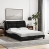 Cama Matrimonial | Cama Para Adultos | Estructura De Cama Con Cabecero De Tela Negro 140x190 Cm Cfw975388