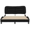 Cama Matrimonial | Cama Para Adultos | Estructura De Cama Con Cabecero De Tela Negro 140x190 Cm Cfw975388