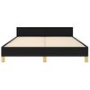 Cama Matrimonial | Cama Para Adultos | Estructura De Cama Con Cabecero De Tela Negro 140x200 Cm Cfw342785