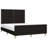 Cama Matrimonial | Cama Para Adultos | Estructura De Cama Con Cabecero De Tela Negro 140x200 Cm Cfw721053