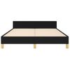 Cama Matrimonial | Cama Para Adultos | Estructura De Cama Con Cabecero De Tela Negro 140x200 Cm Cfw721053