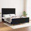 Cama Matrimonial | Cama Para Adultos | Estructura De Cama Con Cabecero De Tela Negro 140x200 Cm Cfw82271