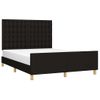 Cama Matrimonial | Cama Para Adultos | Estructura De Cama Con Cabecero De Tela Negro 140x200 Cm Cfw82271