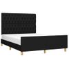 Cama Matrimonial | Cama Para Adultos | Estructura De Cama Con Cabecero De Tela Negro 140x200 Cm Cfw843718