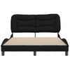 Cama Matrimonial | Cama Para Adultos | Estructura De Cama Con Cabecero De Tela Negro 140x200 Cm Cfw989603