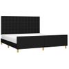 Cama Matrimonial | Cama Para Adultos | Estructura De Cama Con Cabecero De Tela Negro 160x200 Cm Cfw34082