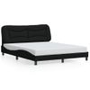 Cama Matrimonial | Cama Para Adultos | Estructura De Cama Con Cabecero De Tela Negro 160x200 Cm Cfw777183